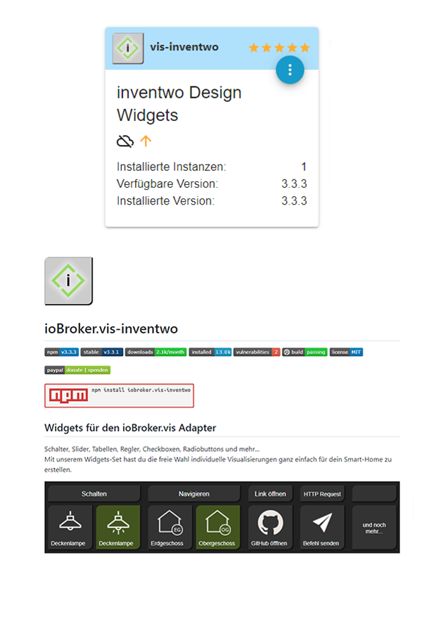 Widget-Adapter vis-inventwo im ioBroker